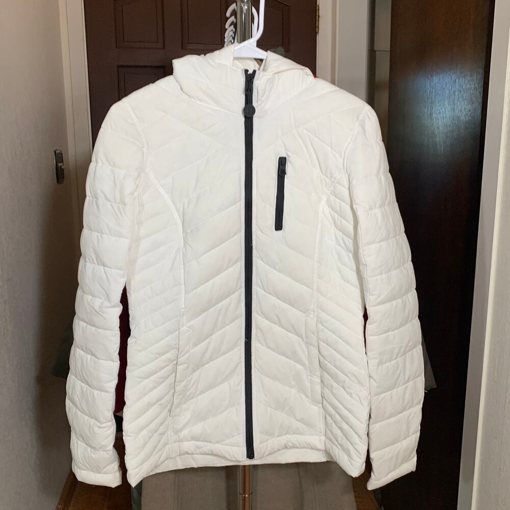 NAUTICA Women's White Puffer Hooded Jacket Size XS